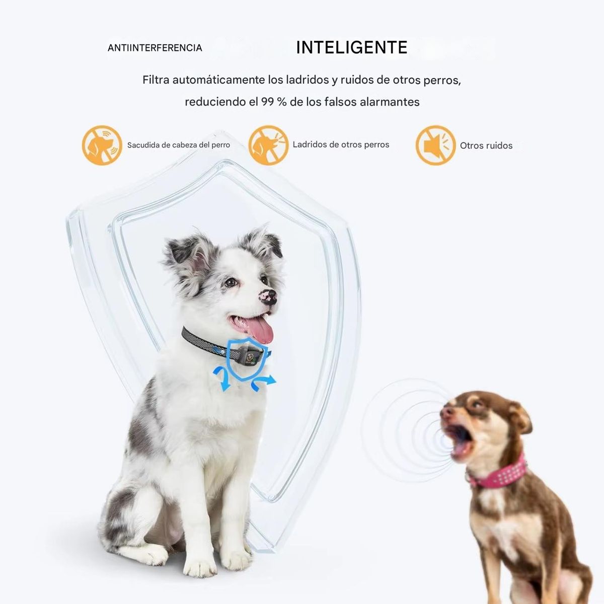 GENERICO - Collar Antiladridos Adiestramiento Entrenamiento Perros Inteligente Mascotas Impermeable