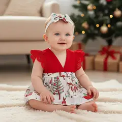 JUMP KIDS - Vestido con cintillo Navideño Bebé niña