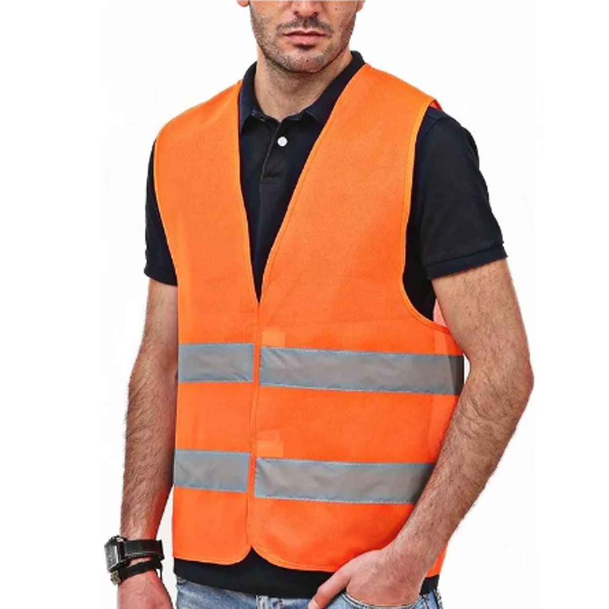 GENERICO - Chaleco Reflectante Con Franjas Talla Xxl