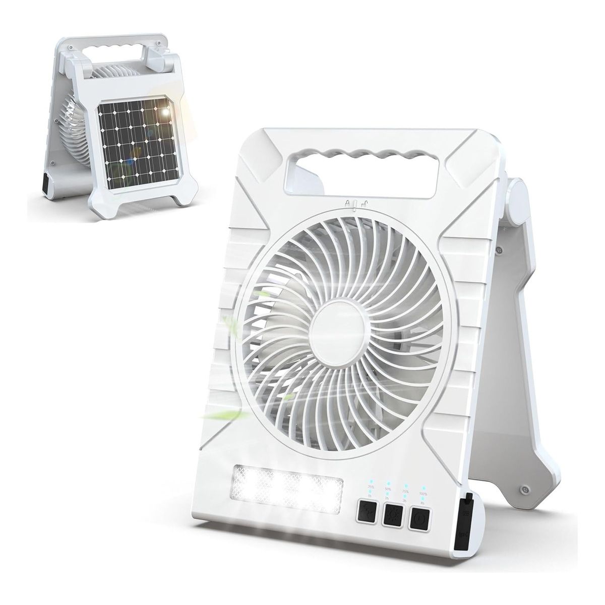 Ventilador De Camping Portatil Recargable Solar Luz Con Luz, marca EVERSO - Foto Principal