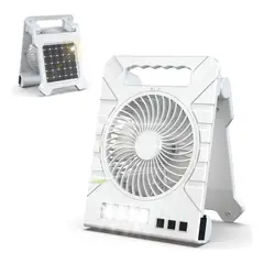 EVERSO - Ventilador De Camping Portatil Recargable Solar Luz Con Luz