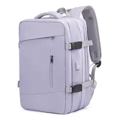 EVERSO - Mochila De Viaje Avión Cabina Expandible Impermeable Usb 40l
