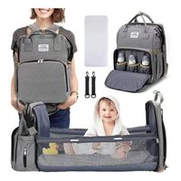 Bolsa Mochila De Pañales Para Mamá Cama Bebé Plegable 3 En 1