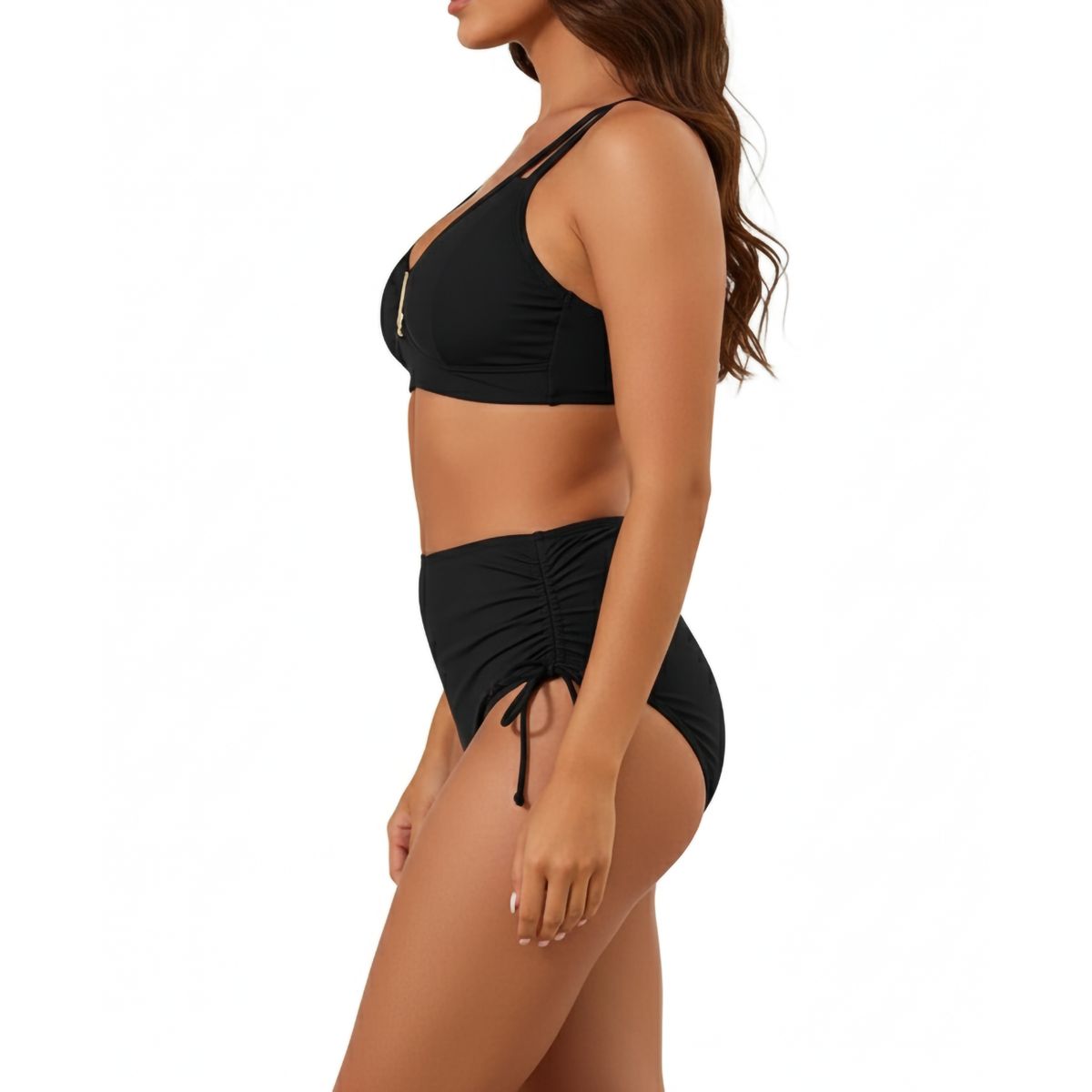 HIPSY SWIMWEAR - Bikini tiro alto Mujer mujer Victoria Straps negro Hipsy