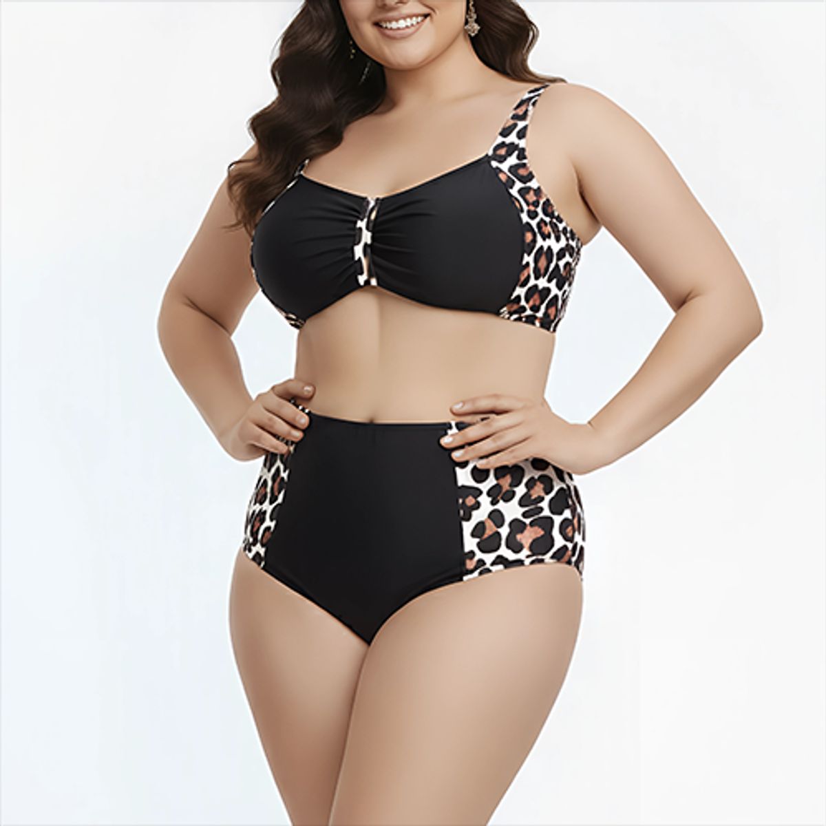 HIPSY SWIMWEAR - Bikini tiro alto Mujer Mujer Wild Black Hipsy