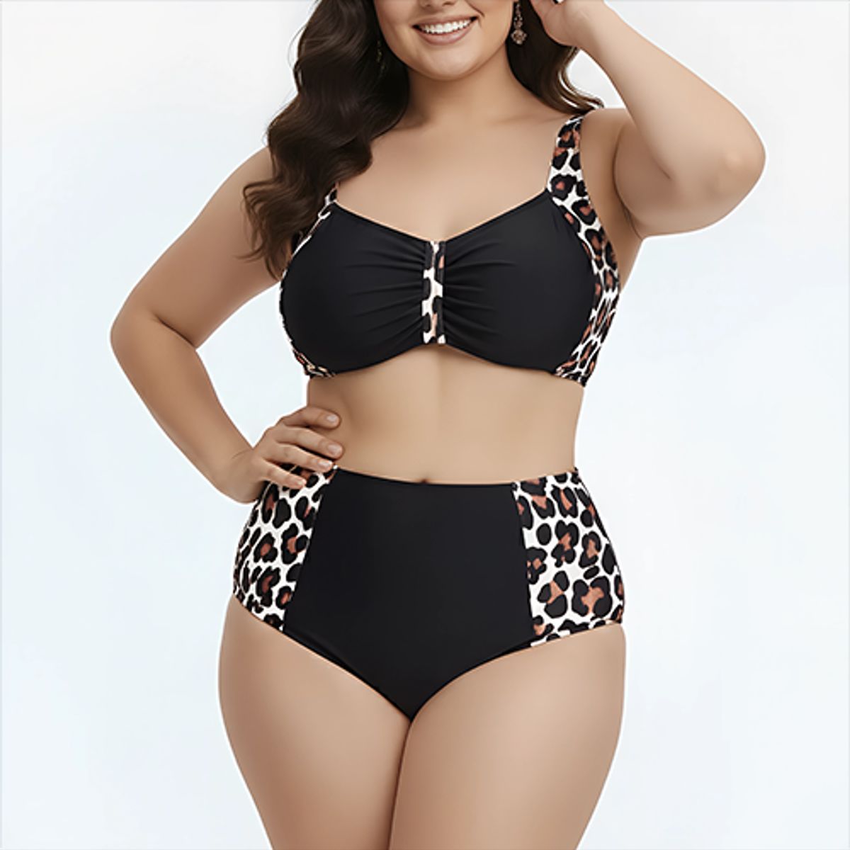 HIPSY SWIMWEAR - Bikini tiro alto Mujer Mujer Wild Black Hipsy