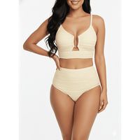Bikini tiro alto Mujer mujer Victoria texturado Crema Hipsy