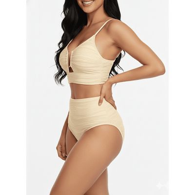 Imagen 2 del producto Bikini tiro alto Mujer mujer Victoria texturado Crema Hipsy