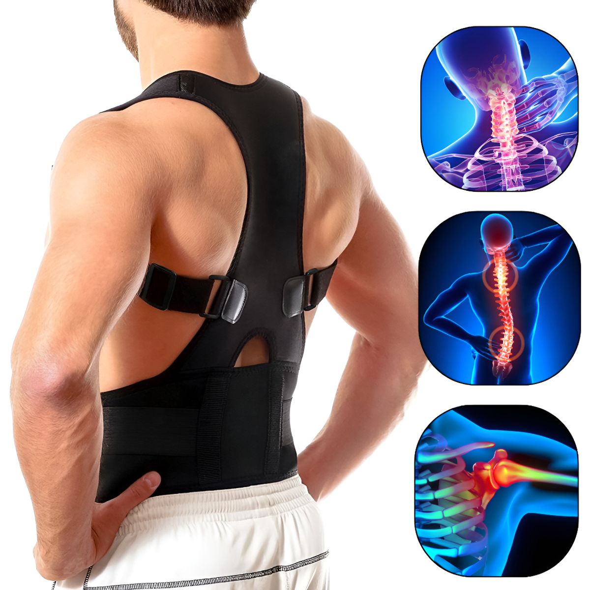 GENERICO - Faja Hombre Lumbar Trabajo Correcion Postura Espalda Pesado