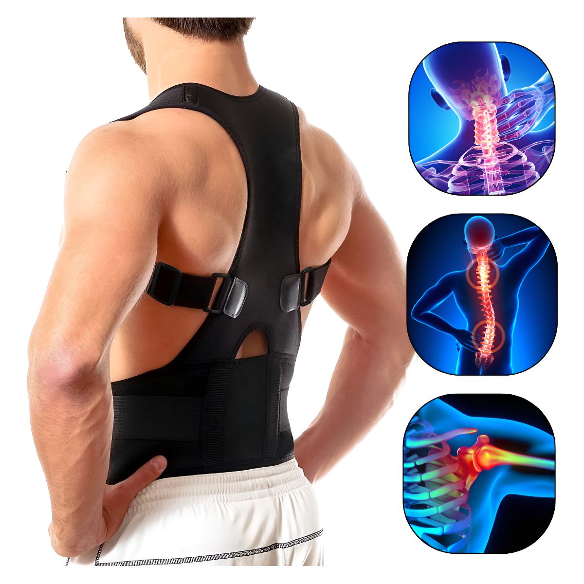 GENERICO - Faja Hombre Lumbar Trabajo Correcion Postura Espalda Pesado