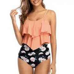 HIPSY SWIMWEAR - Bikini tiro alto Mujer maori colores Flores Hipsy