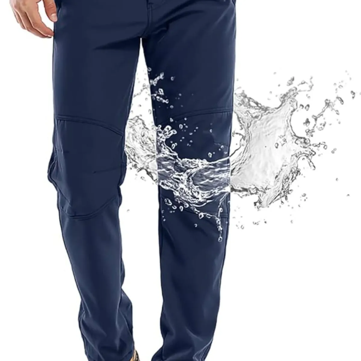 BLUE MOUNTAIN - Pantalón Softshell Hombre Termico Impermeable Con Micropolar