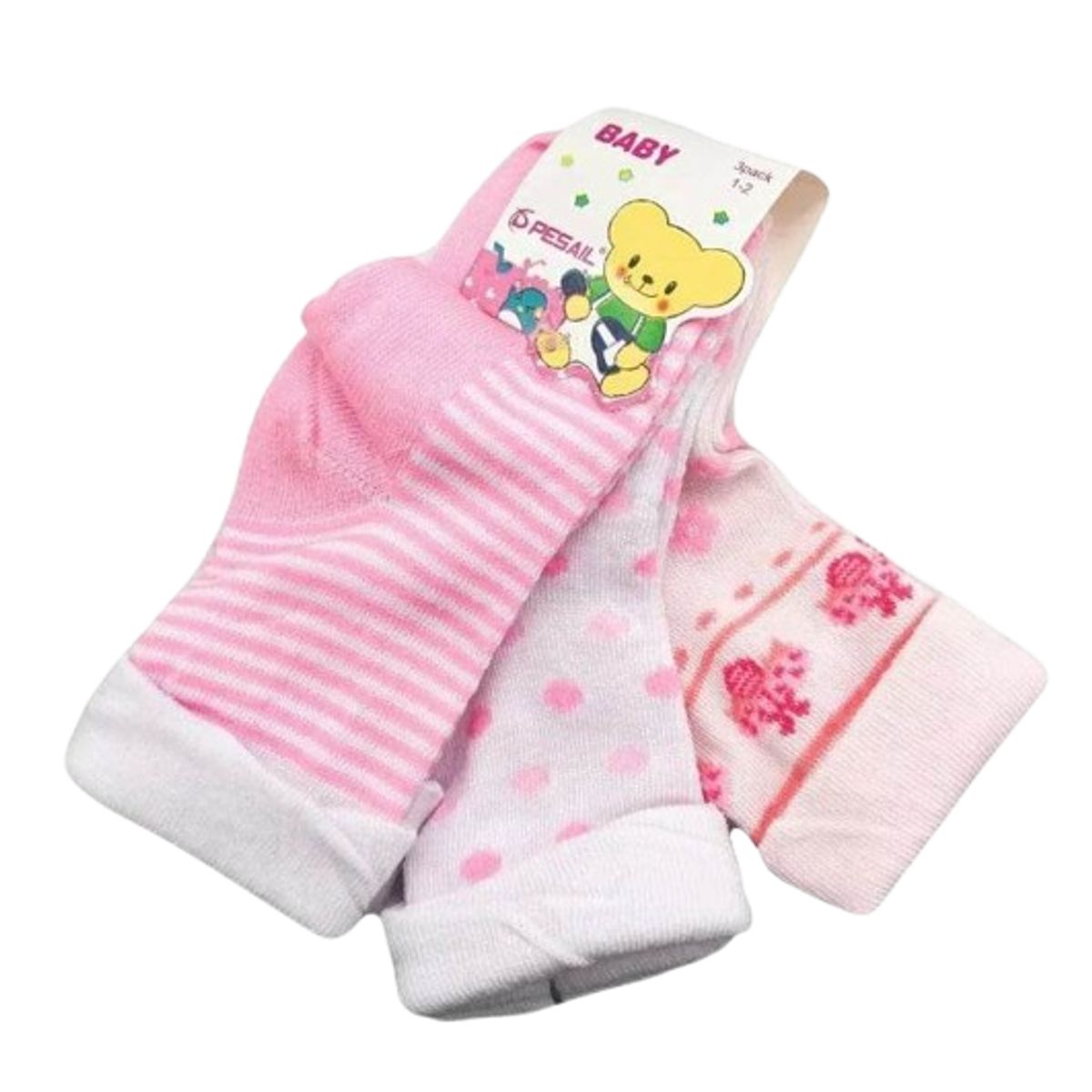 GENERICO - Set 3 pares de calcetines para bebe 12 meses a 24 meses