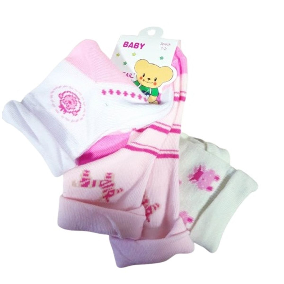 GENERICO - Set 3 pares de calcetines para bebe 12 meses a 24 meses