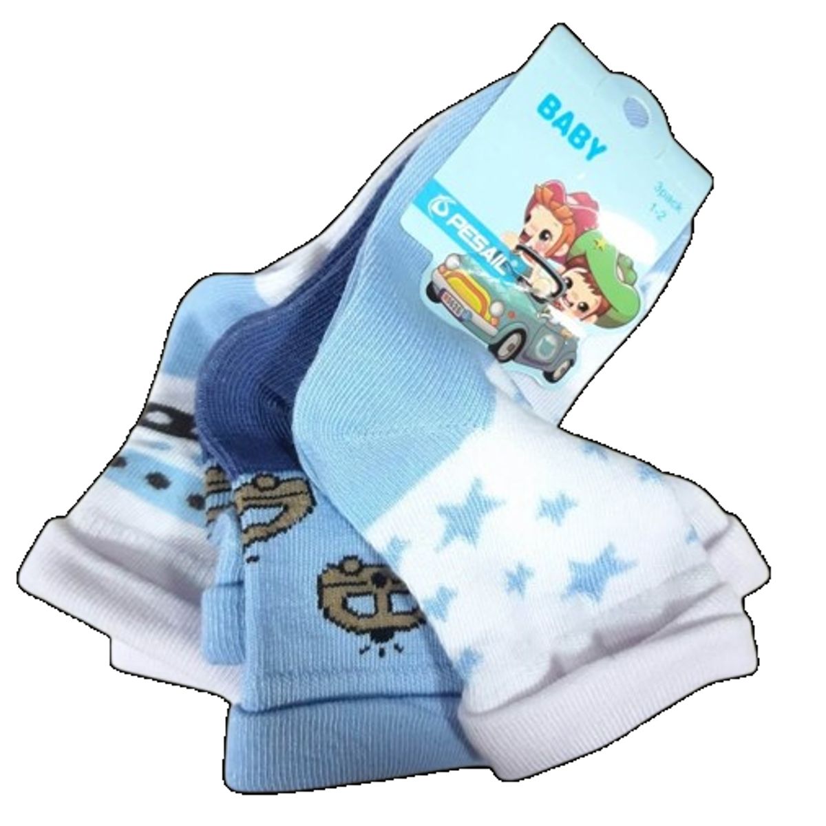 GENERICO - Set 3 pares de calcetines para bebe 12 meses a 24 meses