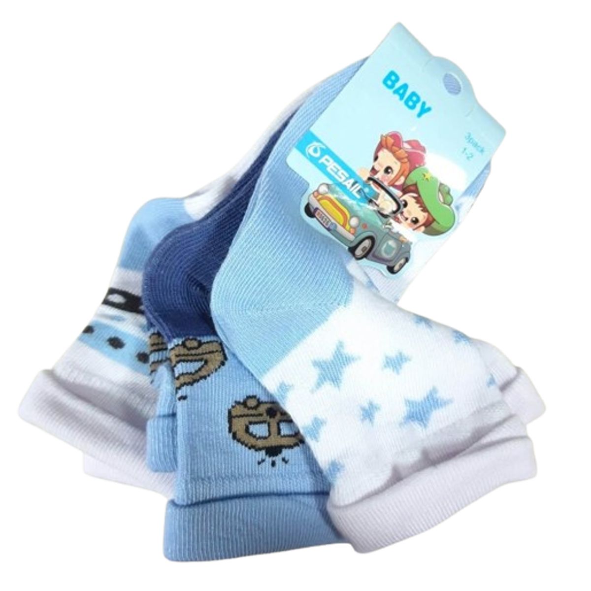 GENERICO - Set 3 pares de calcetines para bebe 12 meses a 24 meses