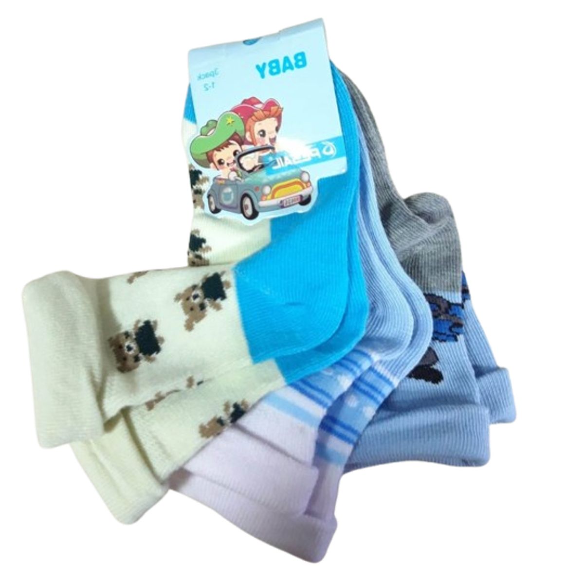 GENERICO - Set 3 pares de calcetines para bebe 12 meses a 24 meses