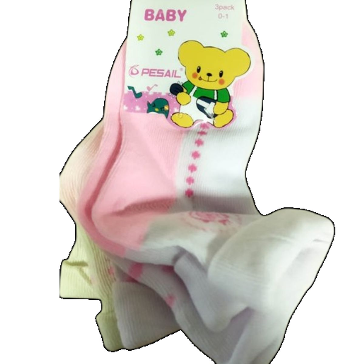 GENERICO - Set 3 pares de calcetines para bebe 0 mes a 12 meses