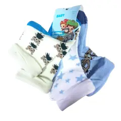 GENERICO - Set 3 pares de calcetines para bebe 0 mes a 12 meses