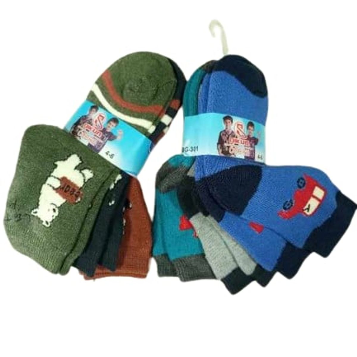 GENERICO - Pack 6 pares de calcetines invierno para niños 4 años a 6 años