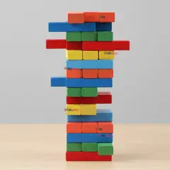 UTILISIMO - Jenga Juego De Mesa 48 Piezas Multicolor Madera Original