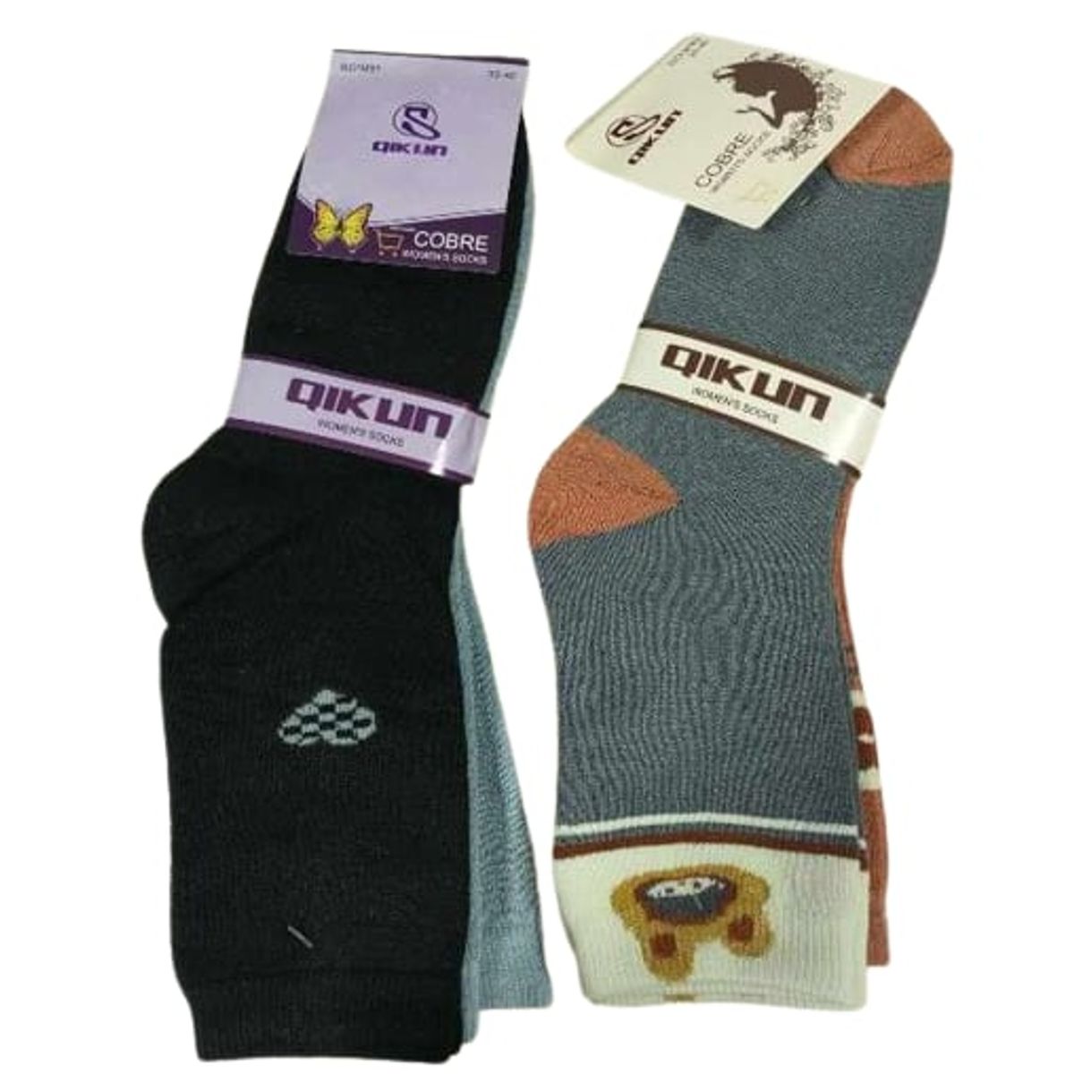 GENERICO - Pack 4 pares calcetines invierno con toalla mujer