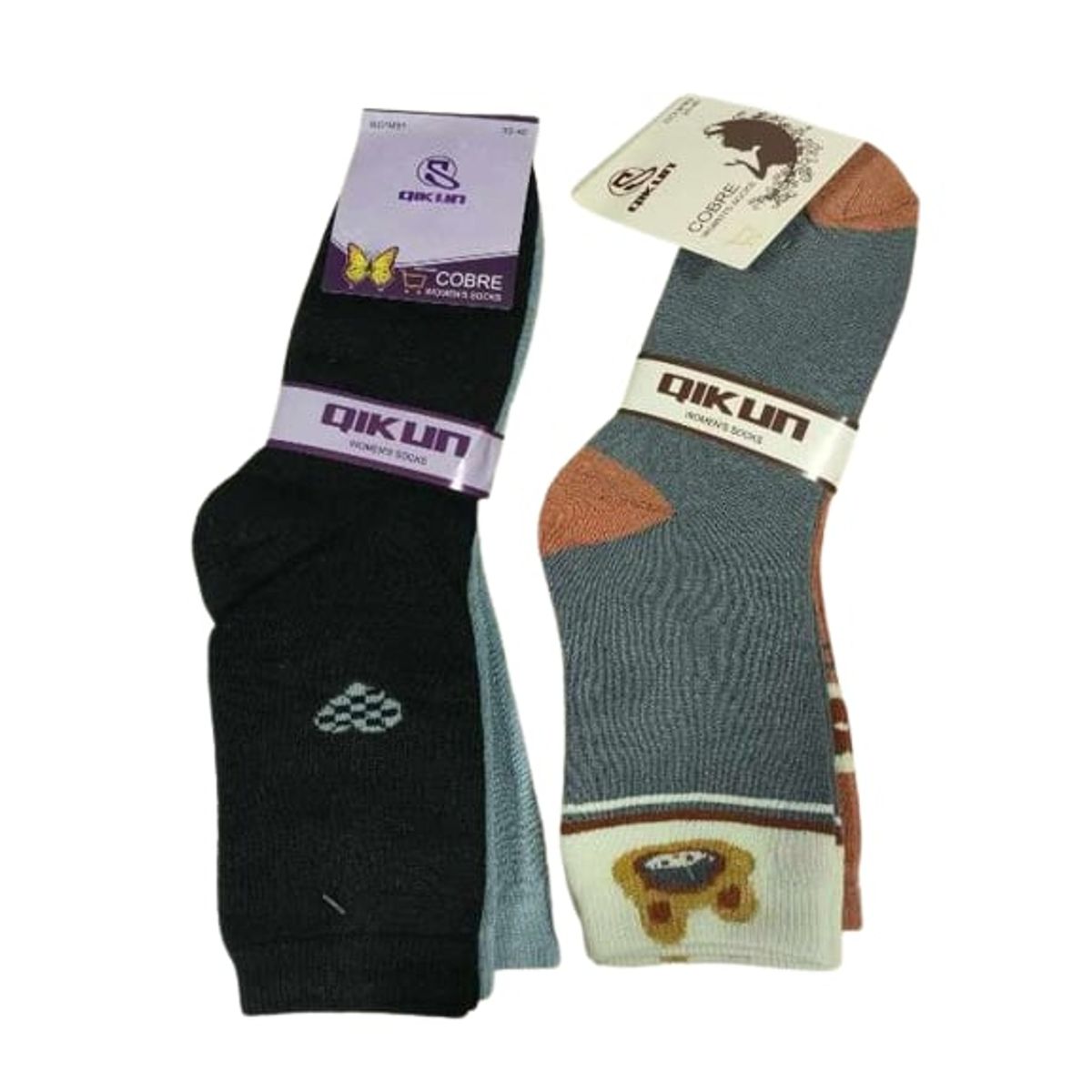 GENERICO - Pack 4 pares calcetines invierno con toalla mujer