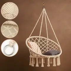 MOVI - Silla Hamaca Colgante de Algodón para Jardín o Balcón.