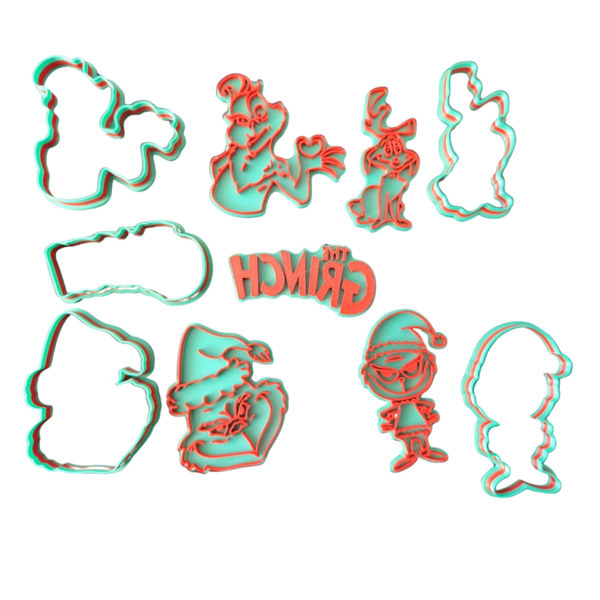 GENERICO - Set 5 Cortadores De Galletas Grinch 6 Cm