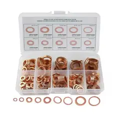 GENERICO - Set 200 Pcs De Arandelas O Sellos De Cobre Diferente Medida