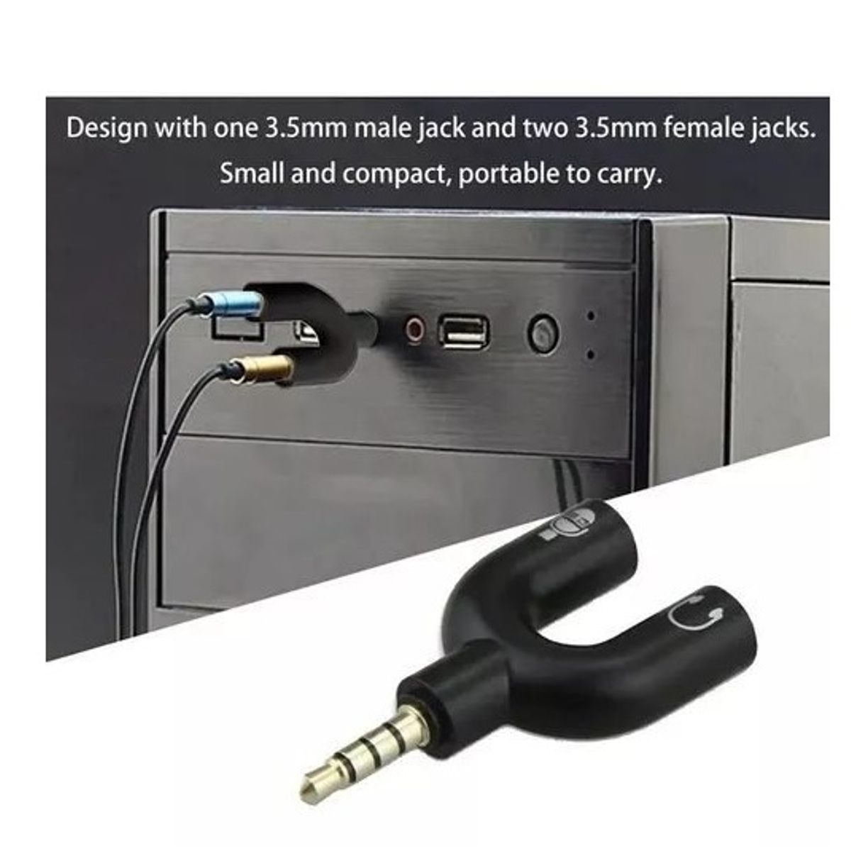Adaptador audio 35mm Plug Microfono Audifono Ps4, marca GENERICO - Foto Principal