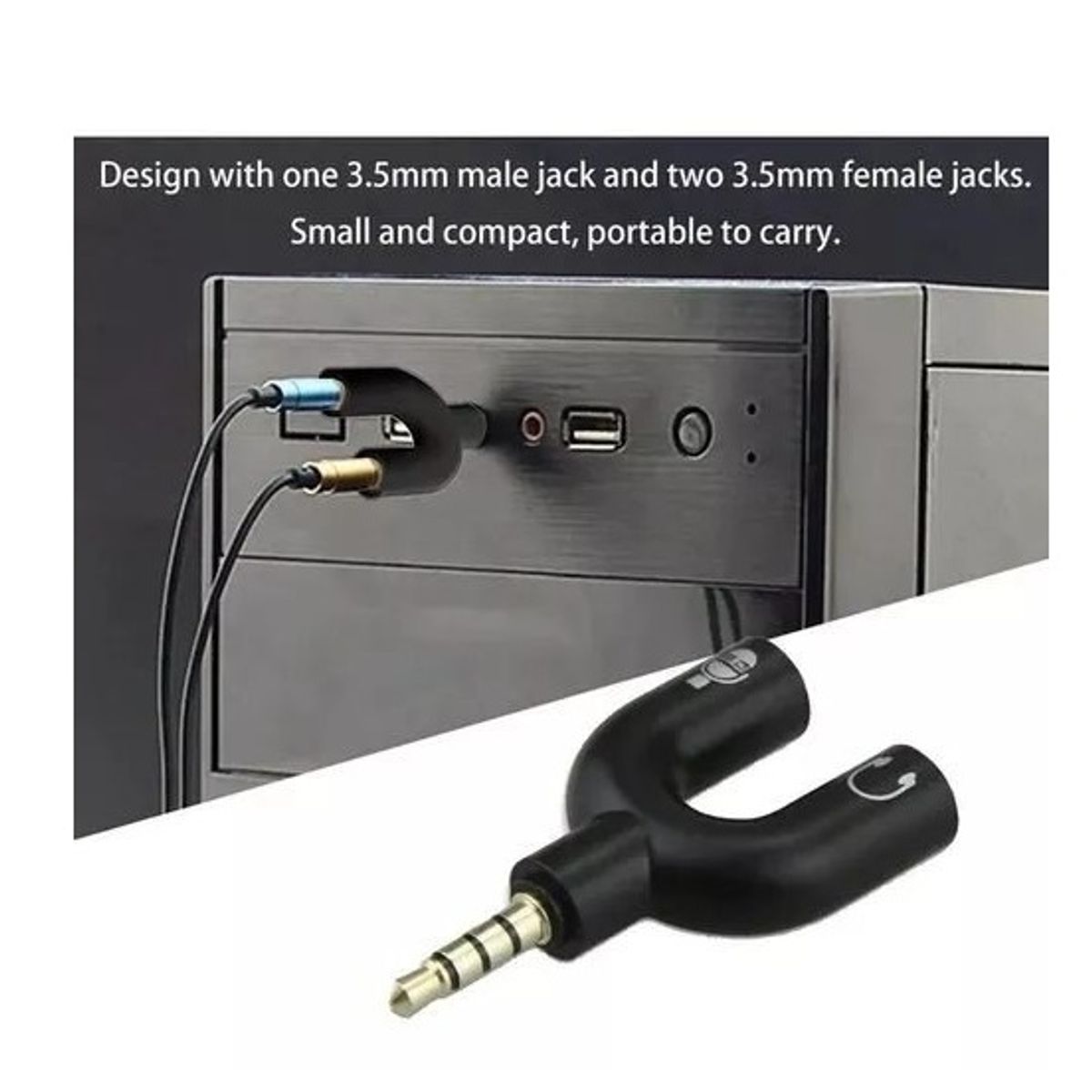 Adaptador audio 35mm Plug Microfono Audifono Ps4, marca GENERICO - Foto Principal