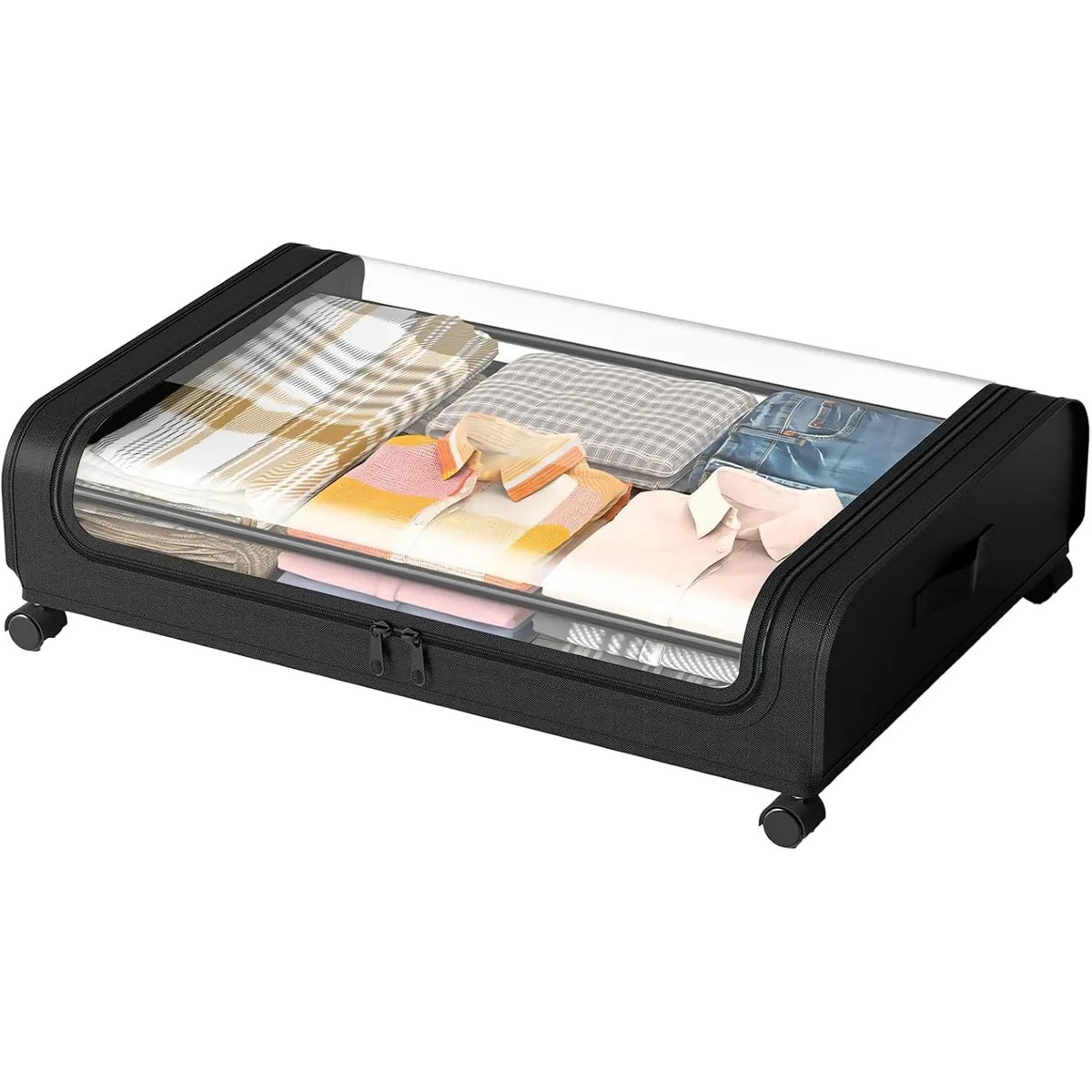 KUANGYE - Organizador De Ropa Metal P Debajo Cama Con Ruedas 80x44cm