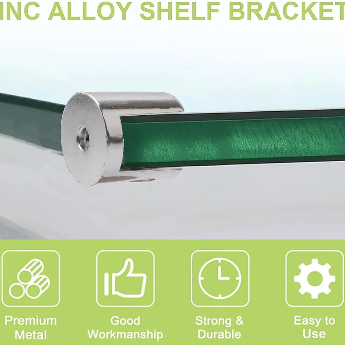 KUANGYE - Soporte Para Vidrio De 3 A 8 Mm Cromado Pack De 12 Unidades