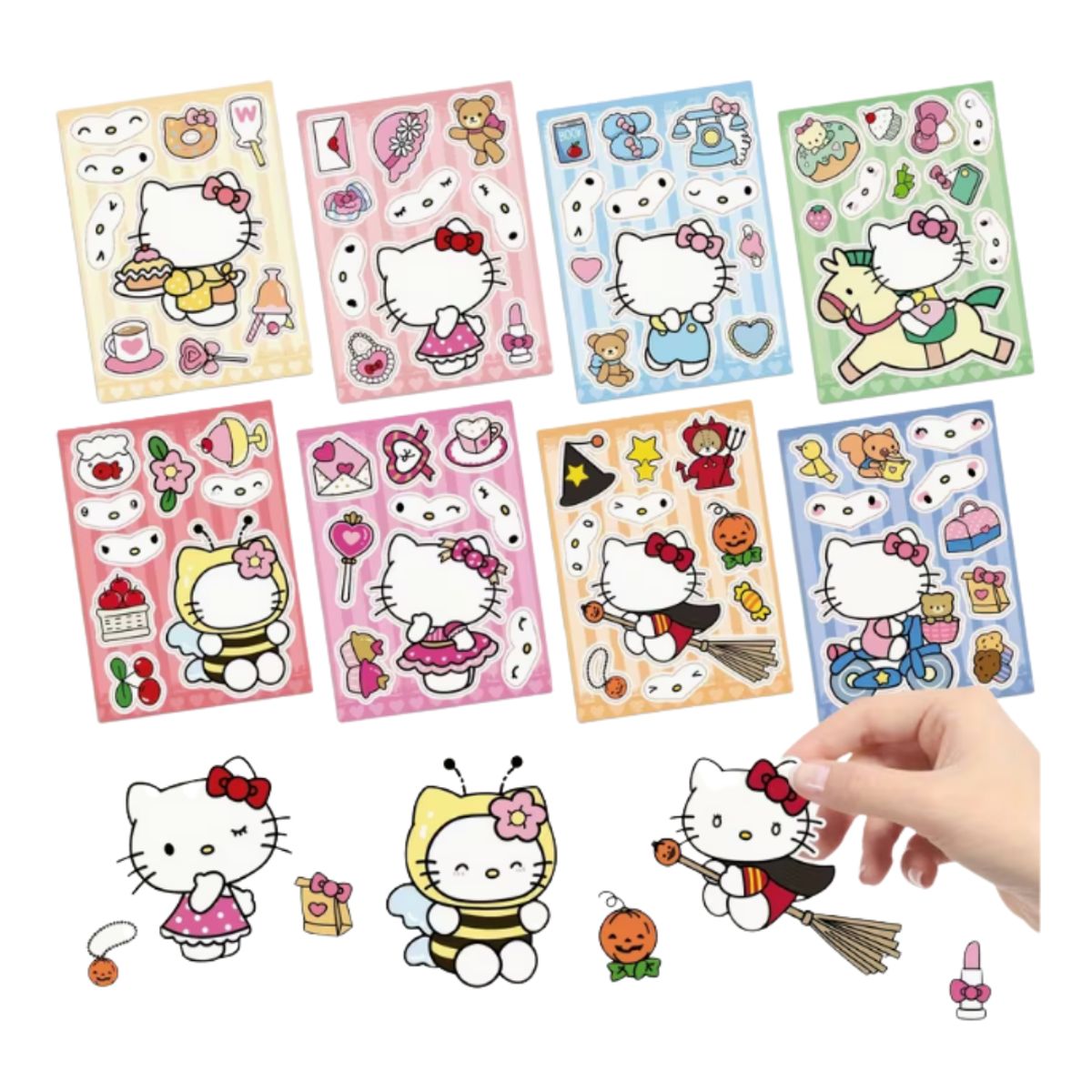 GENERICO - 8 Stickers Gato Pegatinas Armarbles Tierno