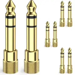 KUANGYE - Pack 8 Adaptadores Audio Plug 3.5 A 6.5 Estéreo