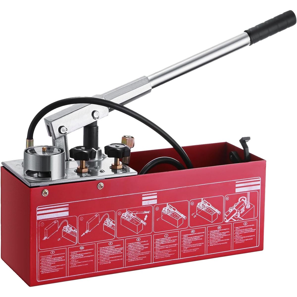 KUANGYE - Bomba Manual Prueba De Presión Hidráulica 0-60bar 45 Ml/min