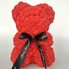GANGLIAN - Osito de Peluche Rojo Rosas - Decoración Mesa para San Valentín y Cumpleaños