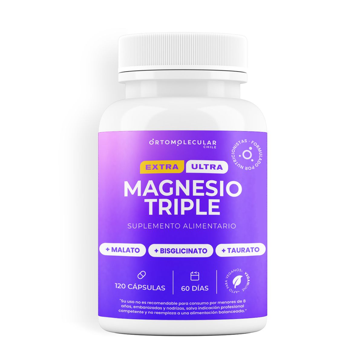 ORTOMOLECULAR - Ultra Magnesio Triple 120 Capsulas Ortomolecular