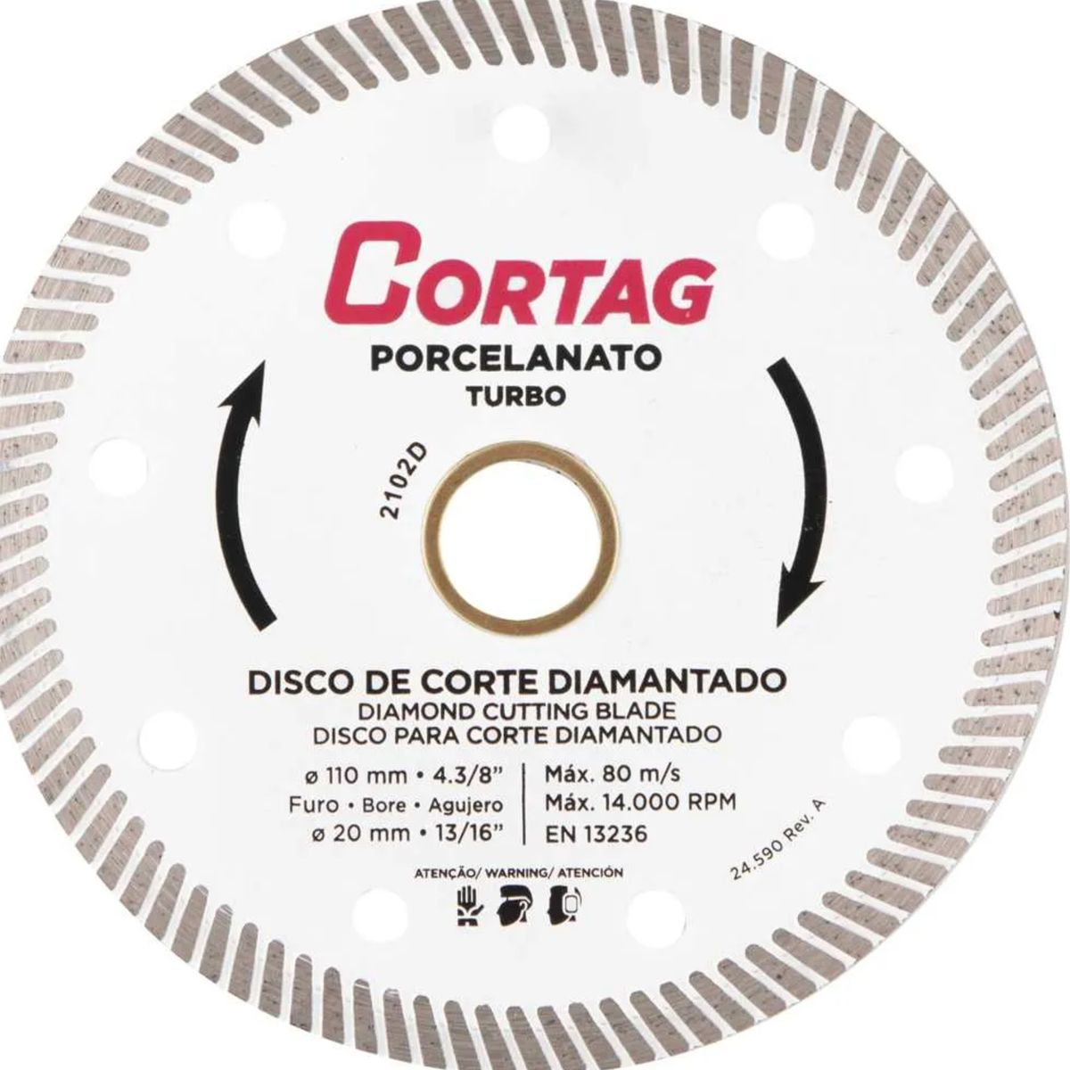 CORTAG - DISCO CORTE DIAMANTADO PORCELANATO 110MM