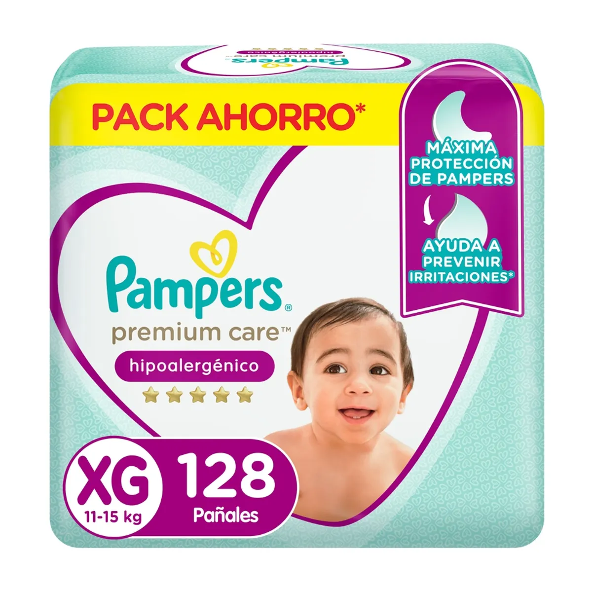PAMPERS - Pañales Pampers Premium Care Talla XG 128 Unidades