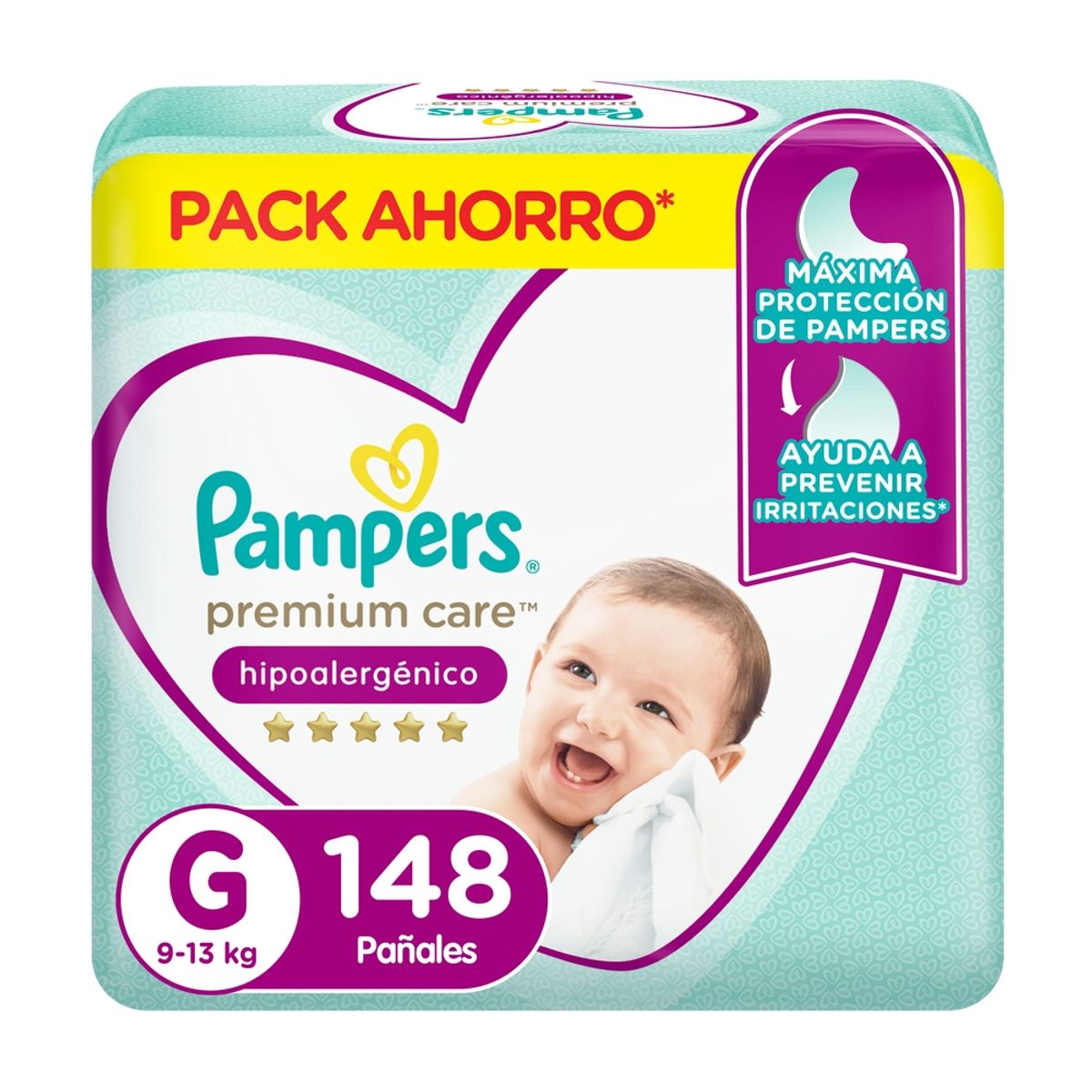 PAMPERS - Pañales Pampers Premium Care Talla G 148 Unidades