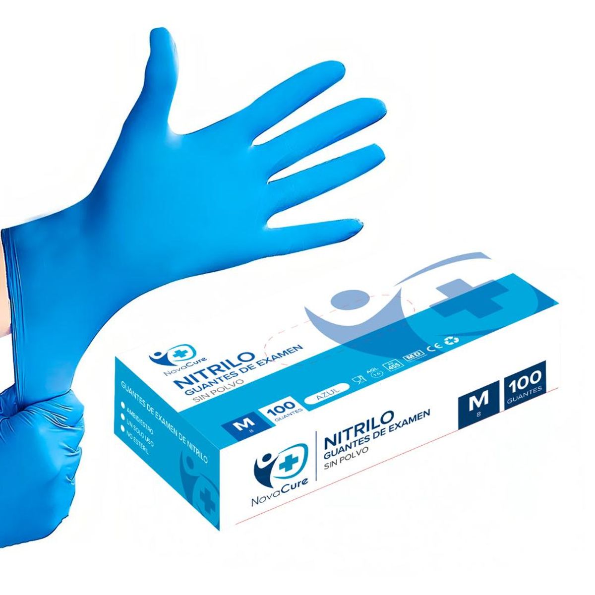 ULTRAESTETICA - Guantes de Nitrilo tallas  colores NovaCure - AZUL M