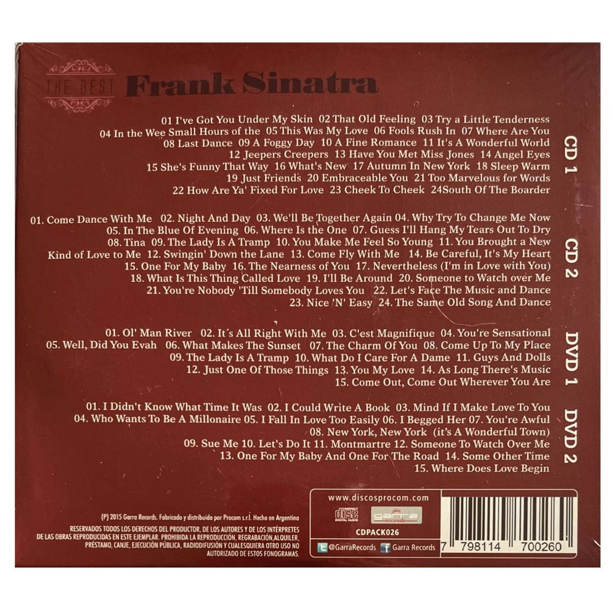 GENERICO - FRANK SINATRA - THE BEST (2CD+2DVD) / CD