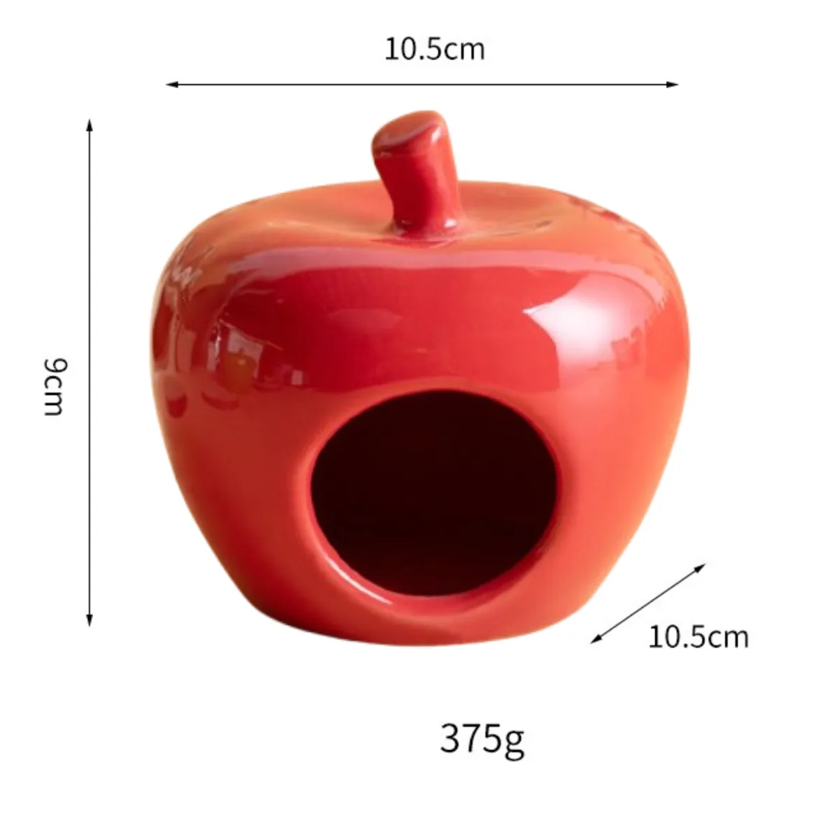 SUKEA - Refugio Fresco Cerámica Forma Manzana Para Hámster Rojo