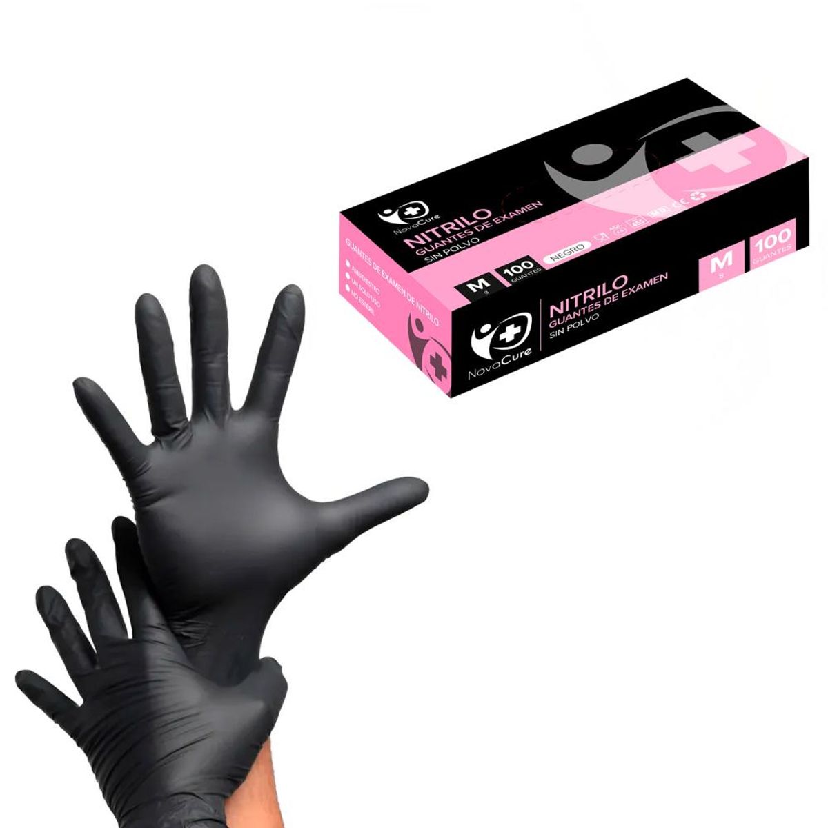 ULTRAESTETICA - Guantes de Nitrilo tallas colores NovaCure - NEGRO XL
