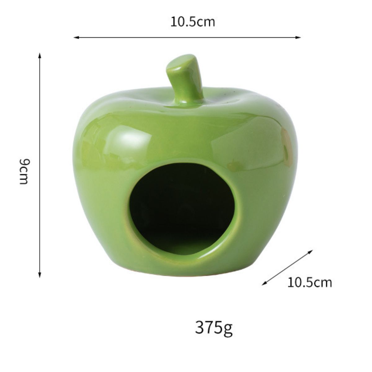 SUKEA - Refugio Fresco Cerámica Forma Manzana Para Hámster Verde