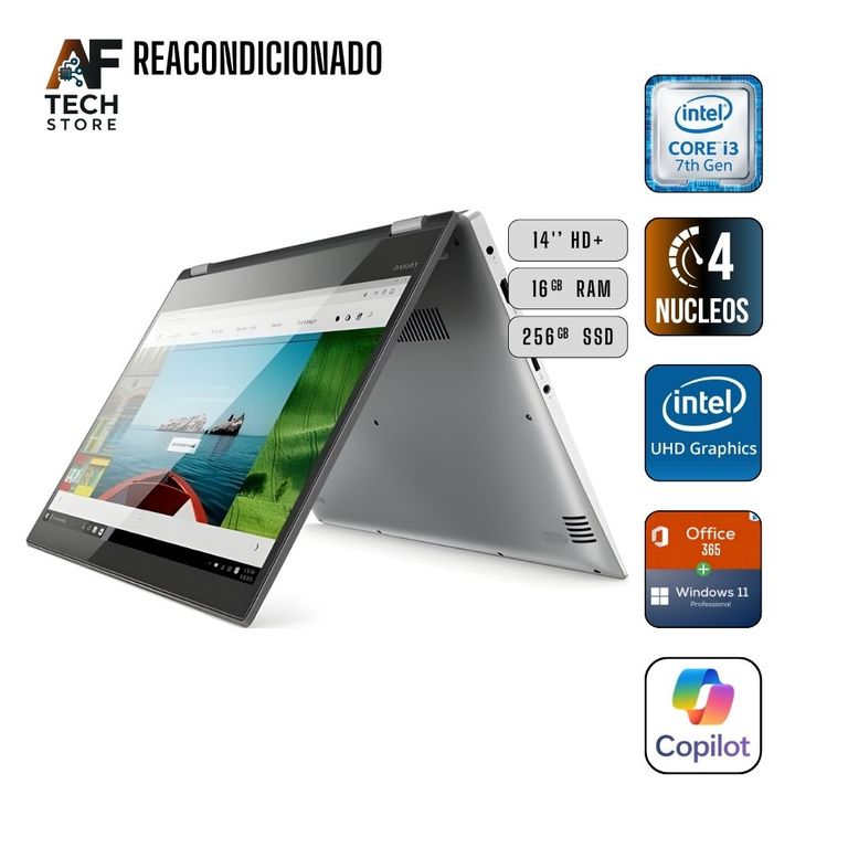 Notebook Yoga 520 I3 7th 16GB 256GB - Win11+Office - Reacondicionado Profesional