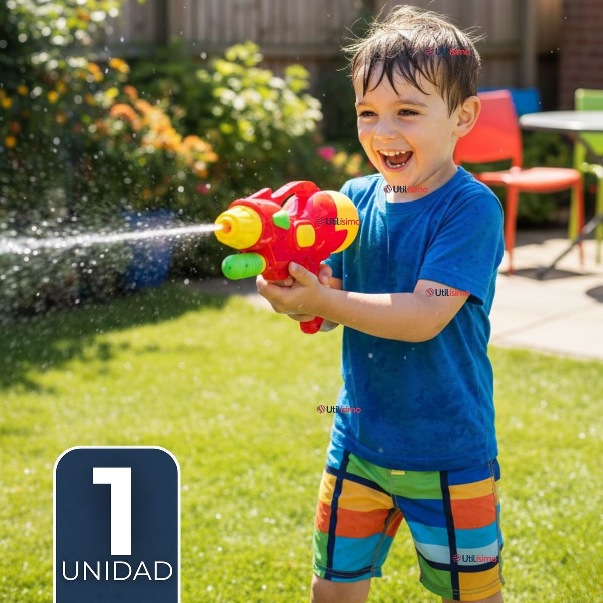 UTILISIMO - Pistola De Agua 300ml 32cm Colores Surtidos Juguete Lanza Agua Niño Niña