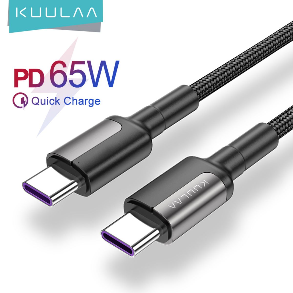 KUULAA - Cable Para Samsung S24-23 S22-21 Se/ Kuulaa Rápido 65w 2 Mts